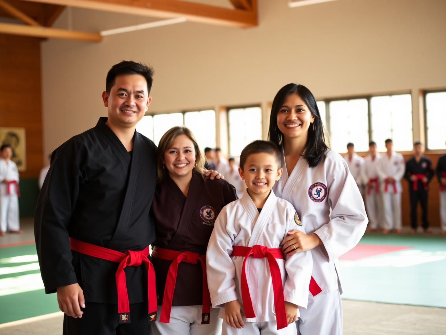 Family Martial Arts class at the Roy dojang